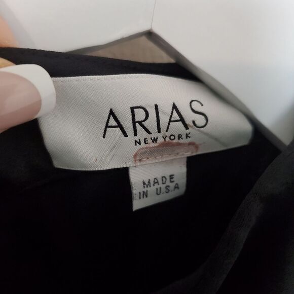 ARIAS Black Halter Neck Satin Cold Shoulder Midi Dress Size 10 - Picture 3 of 15